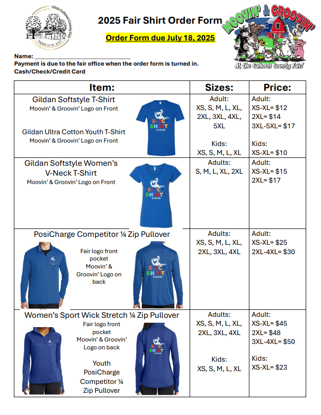 Fair Book & Entry Forms - Calhoun County Fairgrounds